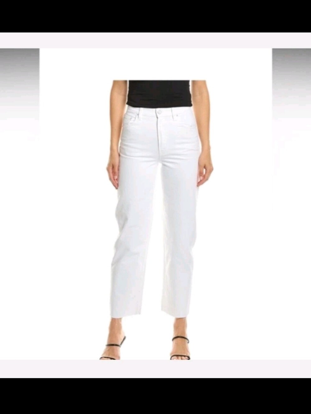 Mother Snacks Women’s 32 White Double Stack Hover Fray White Jeans